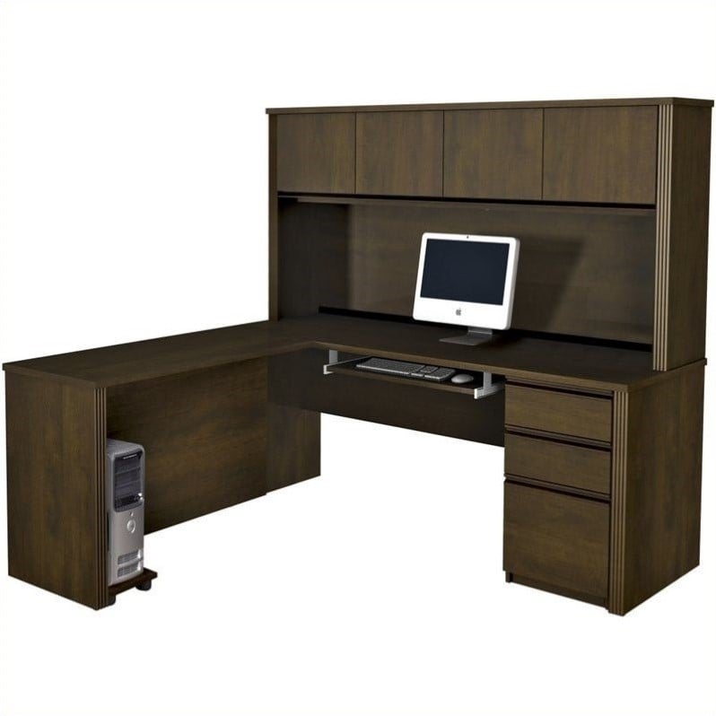 Bestar Prestige 5 Piece L Shape Desk In Chocolate 99872 69