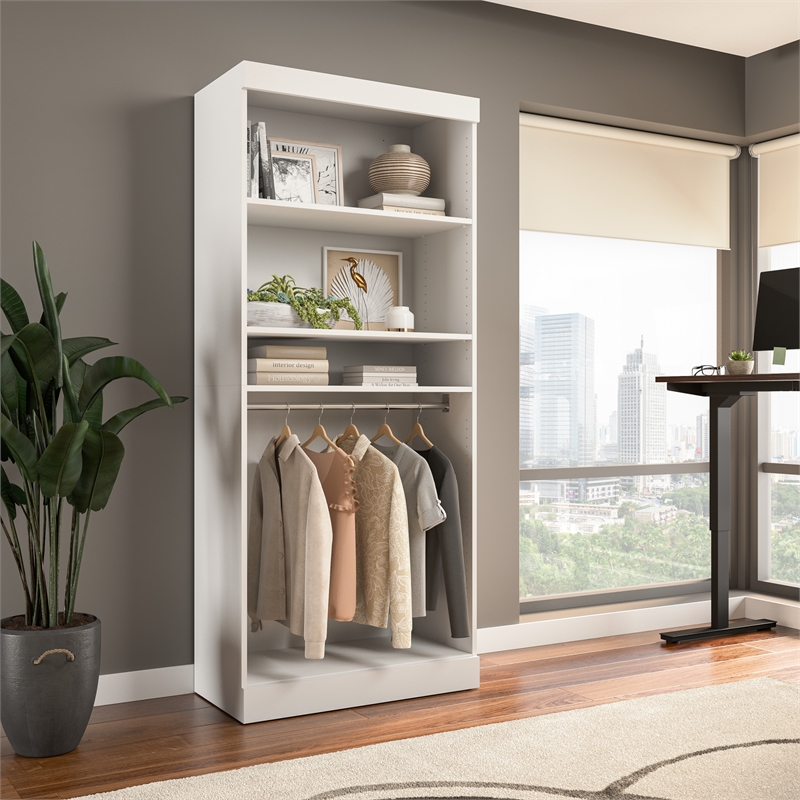 Bestar Pur 36W Closet Organizer in White - Engineered Wood