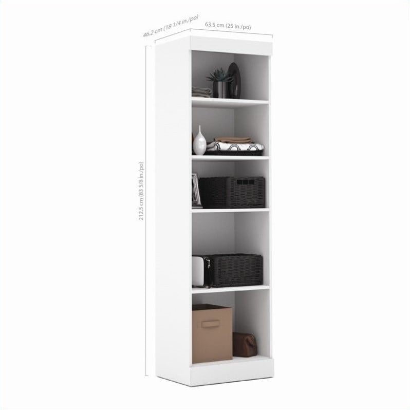 Bestar Pur 25W Closet Organizer in White - Engineered Wood