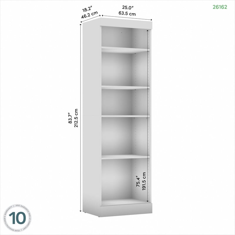 Bestar Pur 25W Closet Organizer in White - Engineered Wood