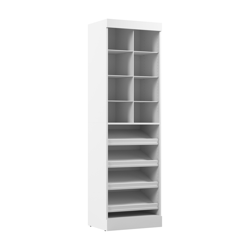 Bestar Pur 25W Closet Shoe Organizer in White - Engineered Wood