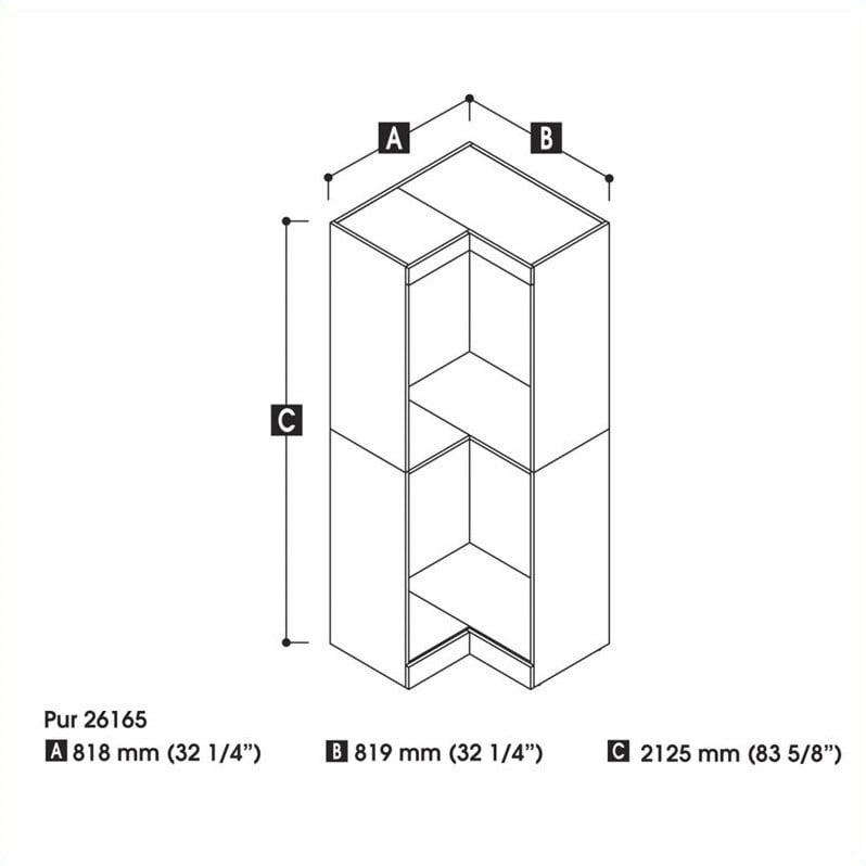 Bestar Pur 33W Corner Closet Organizer in White - Engineered Wood