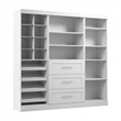 Bestar Pur 86W Closet Organizer System in White - Engineered Wood
