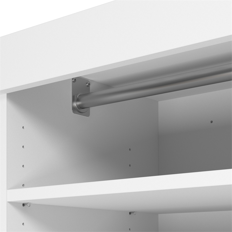 Bestar Pur 86W Closet Organizer System in White - Engineered Wood