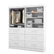 Bestar Pur 72W Closet Organizer with Drawers in White - Engineered Wood