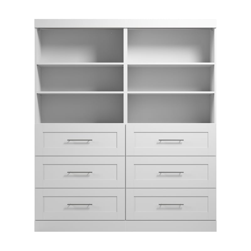Bestar Pur 72W Closet Organizer with Drawers in White - Engineered Wood