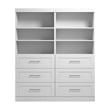 Bestar Pur 72W Closet Organizer with Drawers in White - Engineered Wood