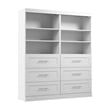 Bestar Pur 72W Closet Organizer with Drawers in White - Engineered Wood