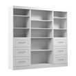 Bestar Pur 86W Closet Organizer with Drawers in White - Engineered Wood