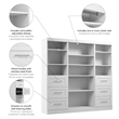 Bestar Pur 86W Closet Organizer with Drawers in White - Engineered Wood