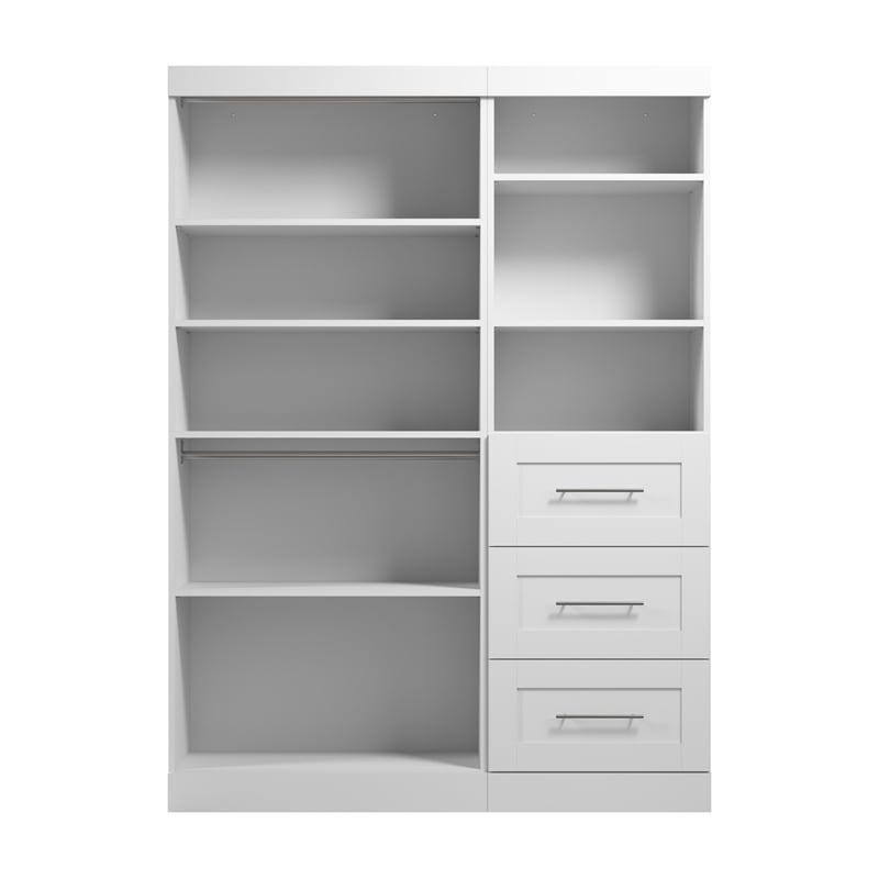 Bestar Pur 61W Closet Organizer System in White - Engineered Wood