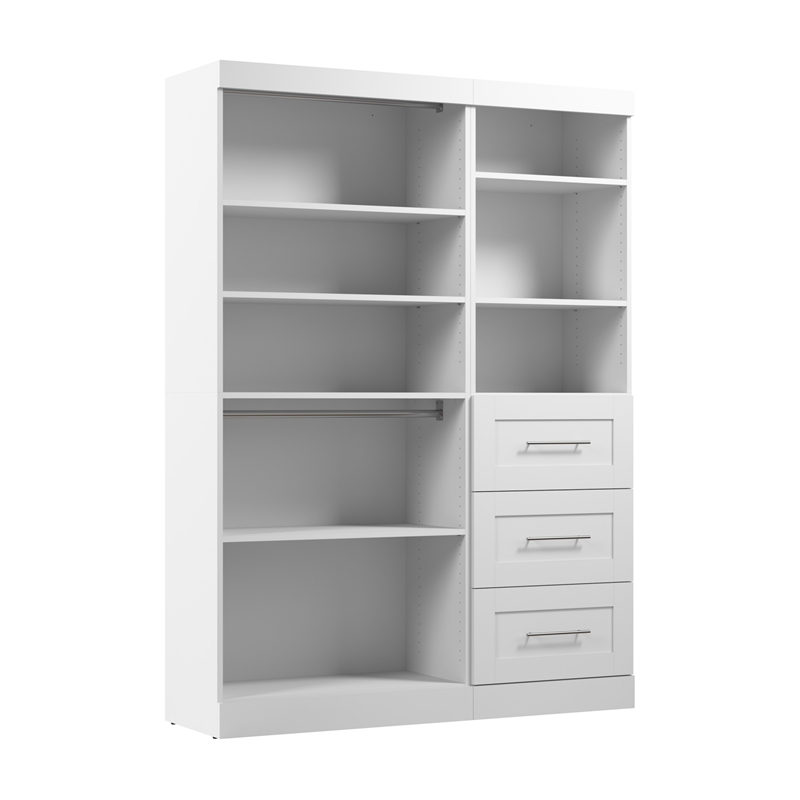 Bestar Pur 61W Closet Organizer System in White - Engineered Wood