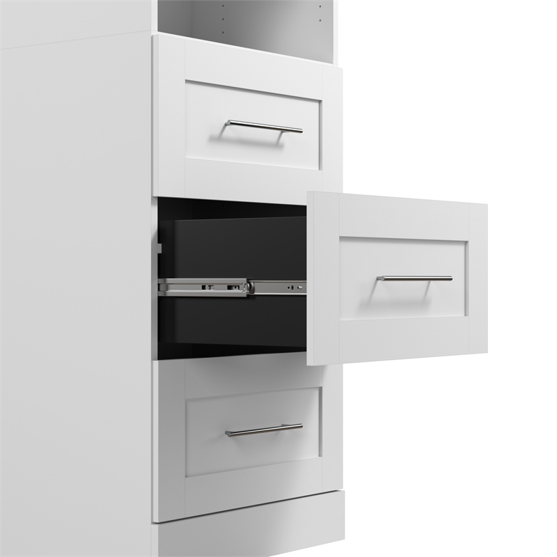 Bestar Pur 61W Closet Organizer System in White - Engineered Wood