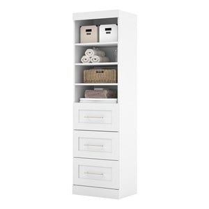 bestar pur 25w closet organizer with drawers in white - engineered wood