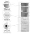 Bestar Pur 25W Closet Organizer with Drawers in White - Engineered Wood