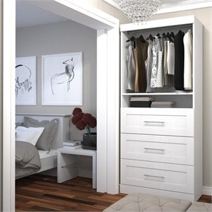 Bestar Pur 36W Closet Organizer with Drawers in White - Engineered Wood