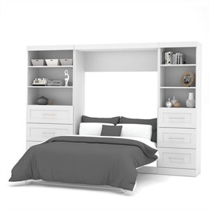 bestar pur 3 piece 6 drawer storage wall bed set in white a
