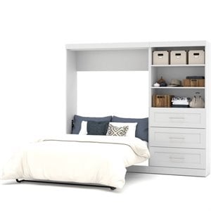 bestar pur 2 piece 3 drawer storage wall bed set in white a