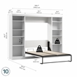 Bestar Pur Full Murphy Bed with 2 Shelving Units (109W) in White