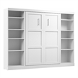 Bestar Pur Full Murphy Bed with 2 Shelving Units (109W) in White