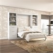 Bestar Pur Full Murphy Bed and 2 Shelving Units with Drawers (109W) in White