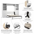 Bestar Pur Full Murphy Bed and 2 Shelving Units with Drawers (109W) in White