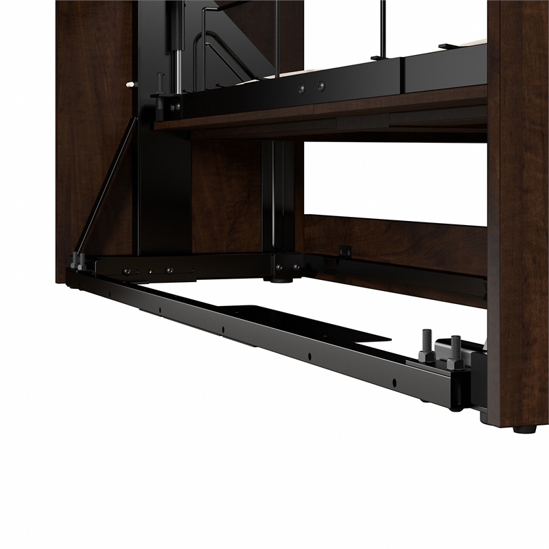 Bestar Pur Full Murphy Bed with 2 Shelving Units (131W) in Chocolate