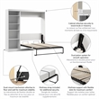 Bestar Pur Full Murphy Bed with Shelving Unit (84W) in White