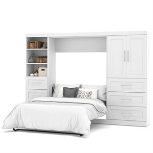 bestar pur 3 piece 6 drawer storage wall bed set in white e