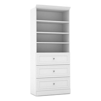 Bestar Versatile 86 Engineered Wood Closet Organizer with Drawers in White - 40954-000134