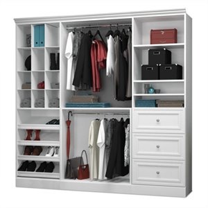 bestar versatile 86'' 3 piece 3 drawer closet storage cubby unit