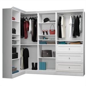bestar versatile 90'' 4 piece corner closet storage unit