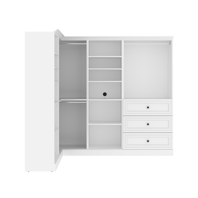 Bestar Versatile 36W Corner Closet Organizer in Linen White Oak