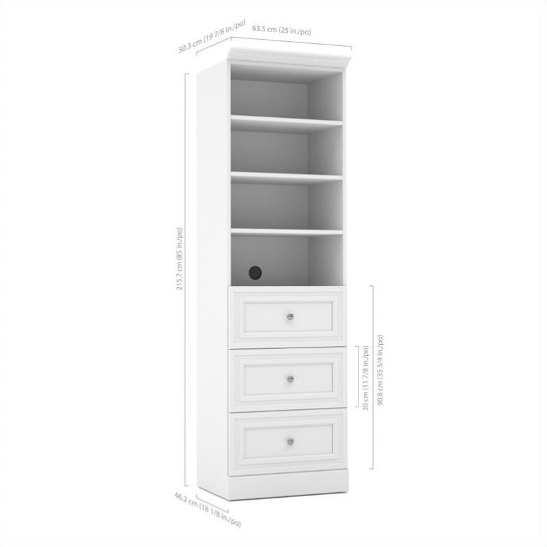 Versatile 86W Closet Organization System with Drawers