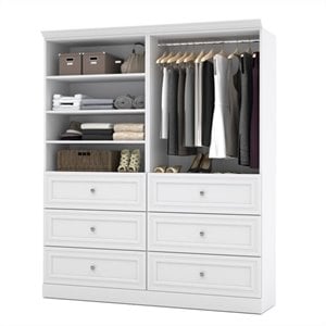 bestar versatile 72'' 2 piece 6 drawer closet storage unit
