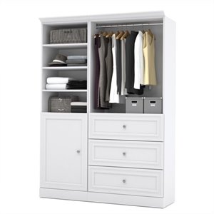 bestar versatile 61'' 2 piece 3 drawer door closet storage unit