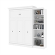 Bestar Versatile Wood Queen Murphy Bed with Closet Organizer in White