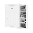 Bestar Versatile Wood Queen Murphy Bed with Closet Organizer in White
