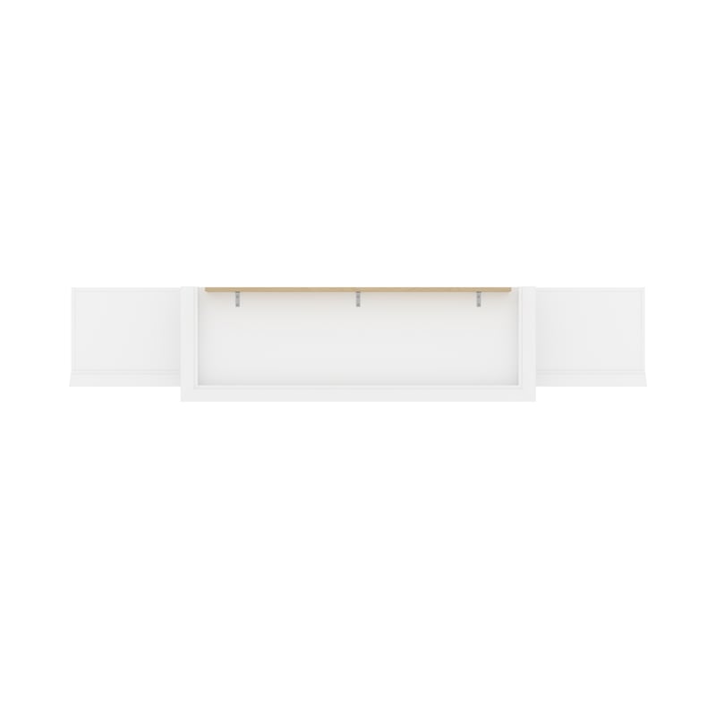 Bestar Versatile Wood Queen Murphy Bed with 2 Closet Organizers in White