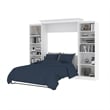 Bestar Versatile Wood Queen Murphy Bed with 2 Closet Organizers in White