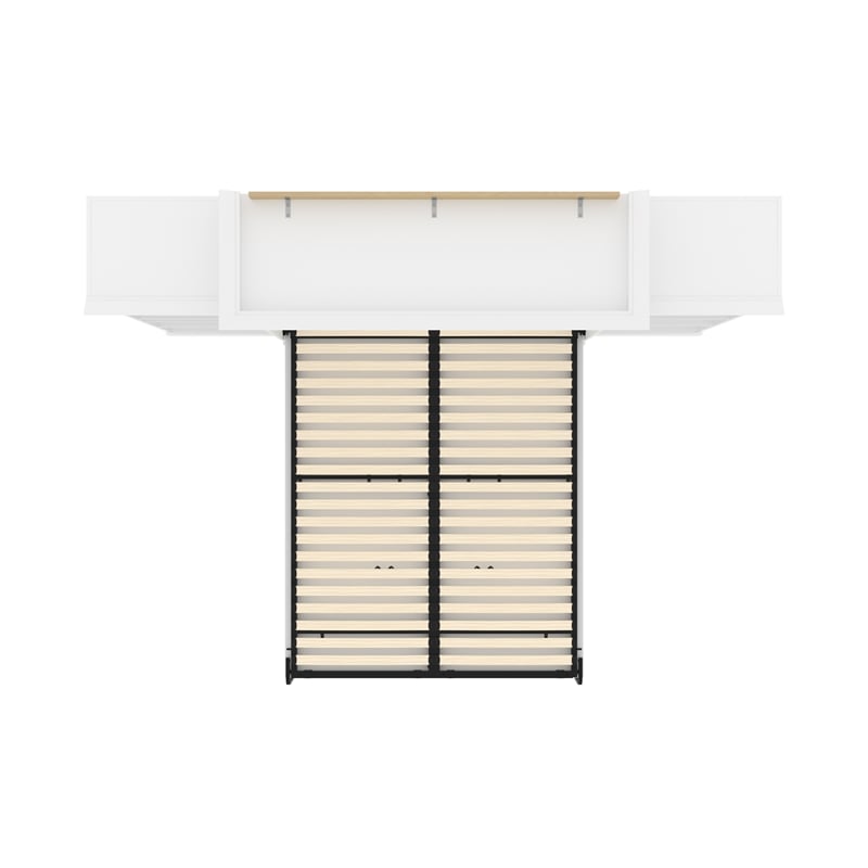 Bestar Versatile Wood Queen Murphy Bed with 2 Closet Organizers in White