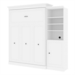 Bestar Versatile Wood Queen Murphy Bed and Organizer with Doors in White