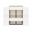 Bestar Versatile Wood Queen Murphy Bed and 2 Organizers with Drawers in White