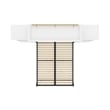 Bestar Versatile Wood Queen Murphy Bed and 2 Organizers with Doors in White