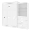 Bestar Versatile Wood Queen Murphy Bed and Organizer with Drawers in White