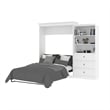 Bestar Versatile Wood Queen Murphy Bed and Organizer with Drawers in White