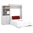 Bestar Versatile Wood Queen Murphy Bed and Organizer with Drawers in White