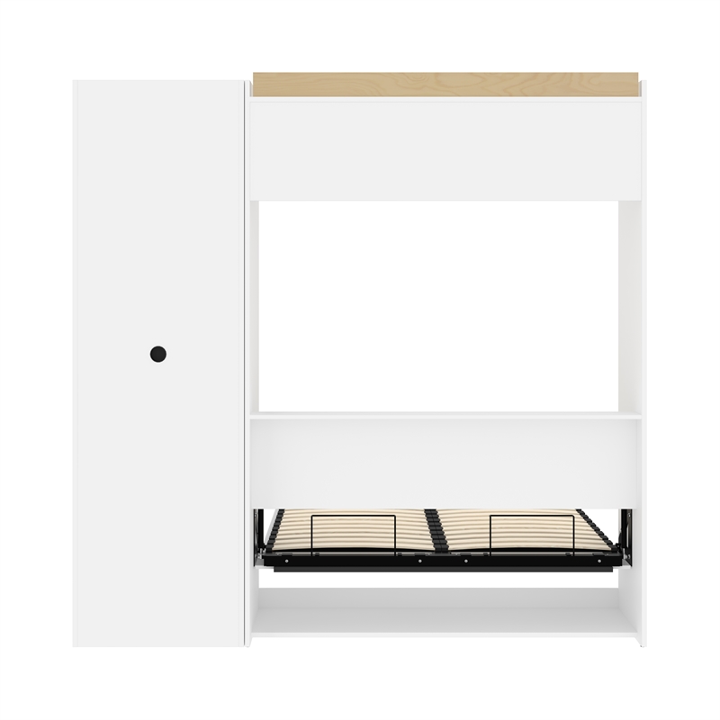 Bestar Versatile Engineered Wood Full Murphy Bed and Closet Organizer in White
