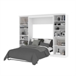 Bestar Versatile Engineered Wood Full Murphy Bed & 2 Closet Organizers in White