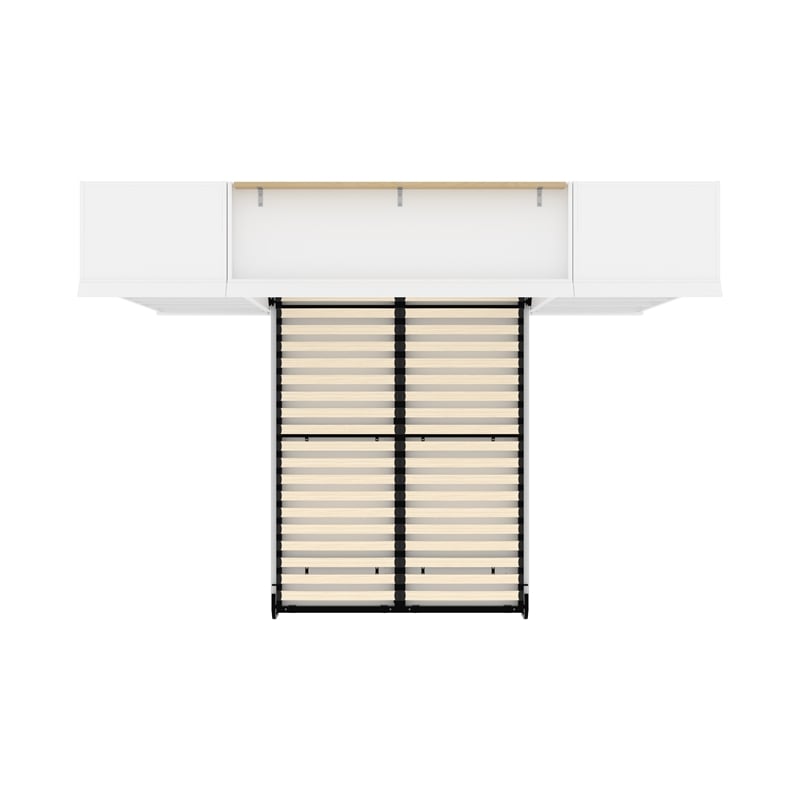 Bestar Versatile Engineered Wood Full Murphy Bed & 2 Closet Organizers in White